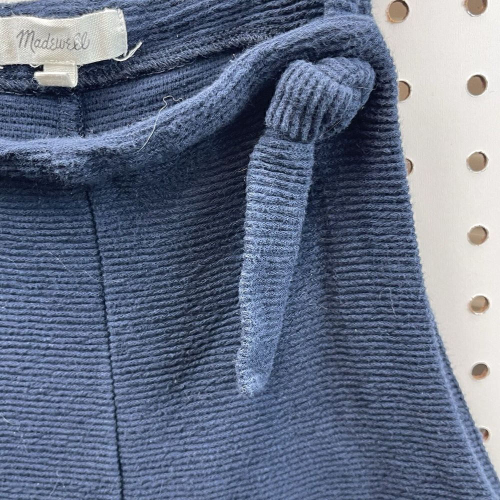 Madewell Texture & Thread Ribbed Tie-Strap Overalls Jumpsuit Romper Navy XS - Picture 3 of 6